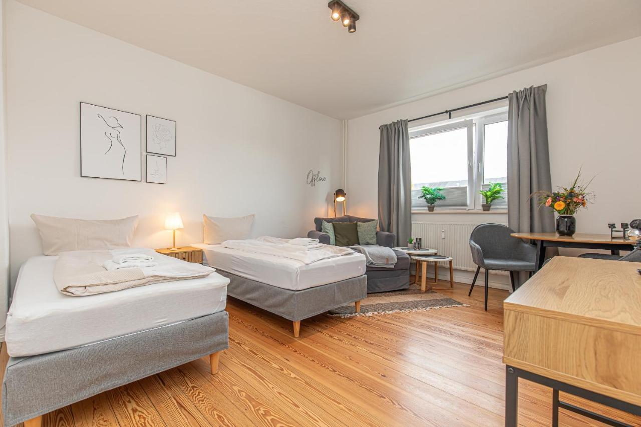 Fewo1846 - Kommood - Zentral Gelegenes Studio-Apartment Mit Balkon Im Hochparterre Flensburg Dış mekan fotoğraf